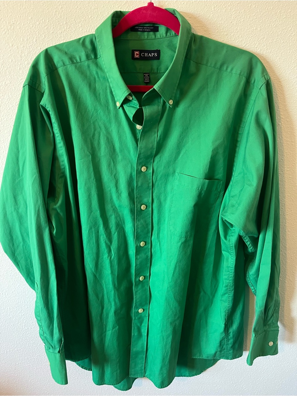 Chaps Emerald Green Long-Sleeve Button-Down Shirt
